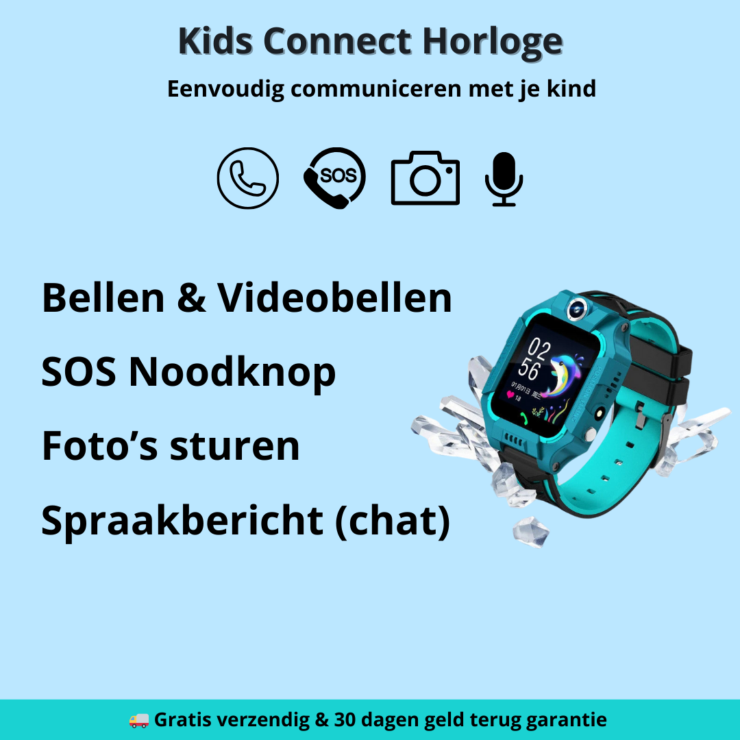 Kids Connect Smartwatch – Houd contact en weet altijd waar je kind is.